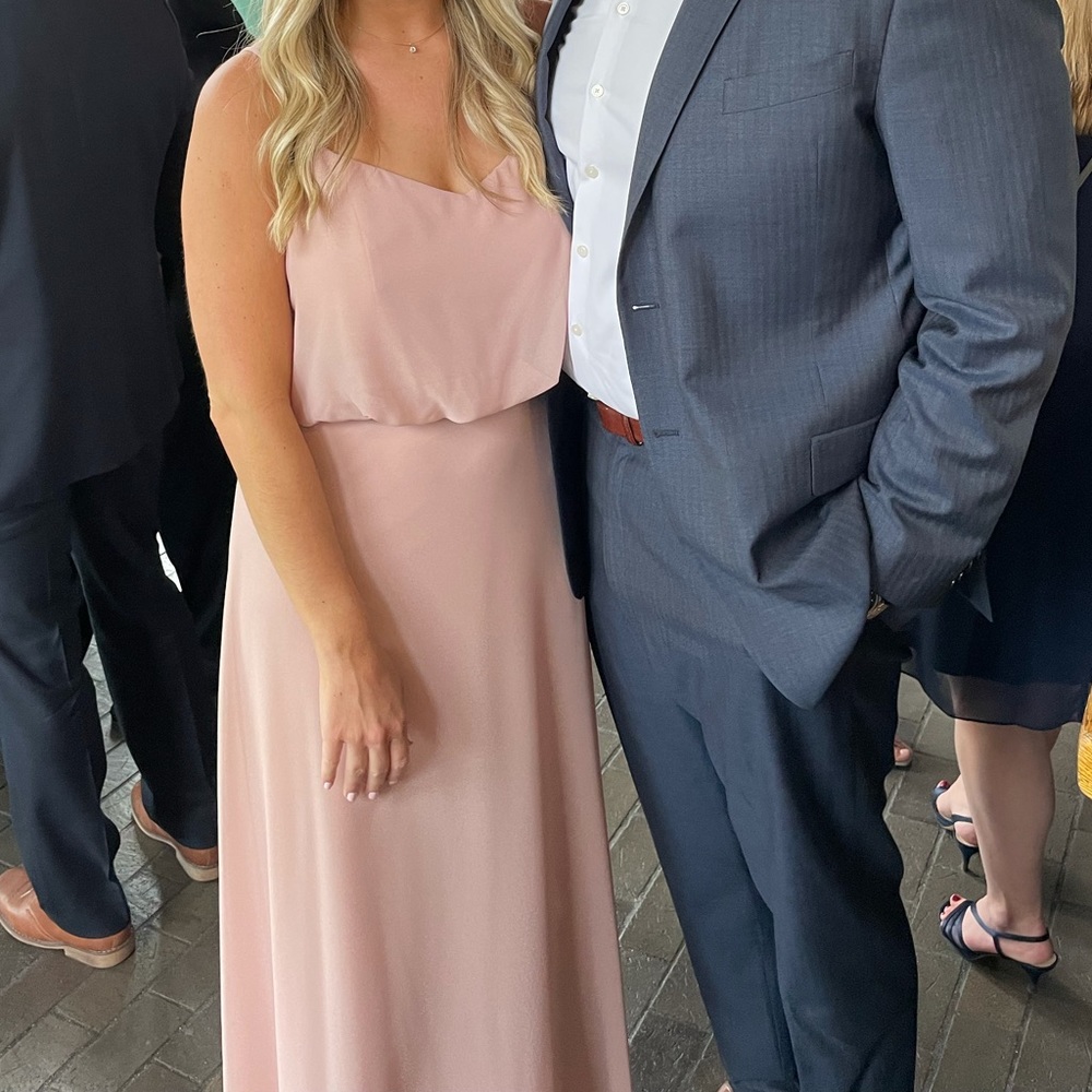 Bill Levkoff Bridesmaid dress; Fabric:Chiffon; Color: Frost Rose